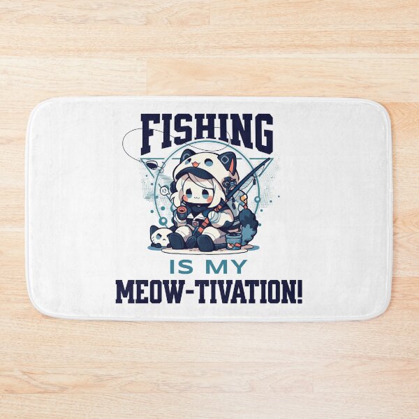 Item preview, Fishing Is my Meow-tivation! designed and sold by Chibi Cat Art Corner.