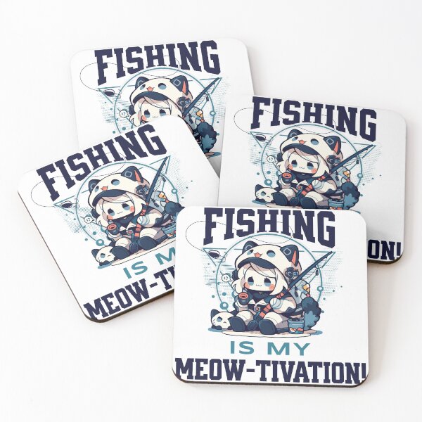 Item preview, Fishing Is my Meow-tivation! designed and sold by Chibi Cat Art Corner.