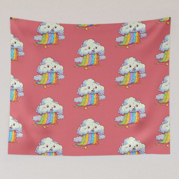 Item preview, Weird cartoon cloud and rainbow designed and sold by Pinkbirdie.
