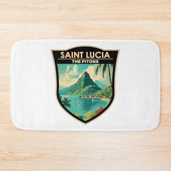 Item preview, Saint Lucia The Pitons Travel Art Badge designed and sold by KrisSidDesigns.