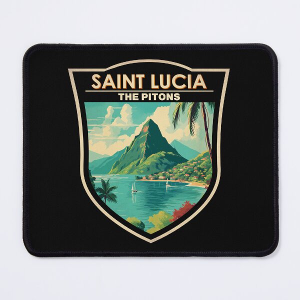 Item preview, Saint Lucia The Pitons Travel Art Badge designed and sold by KrisSidDesigns.