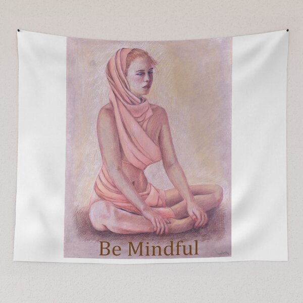 Item preview, Meditating woman be here now, be mindful, meditate designed and sold by Fantasyart123.