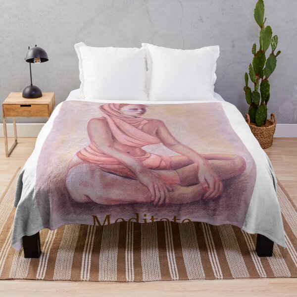 Aperçu de l'œuvre Femme méditante, sois ici maintenant, sois consciente, médite créée et vendue par Fantasyart123.