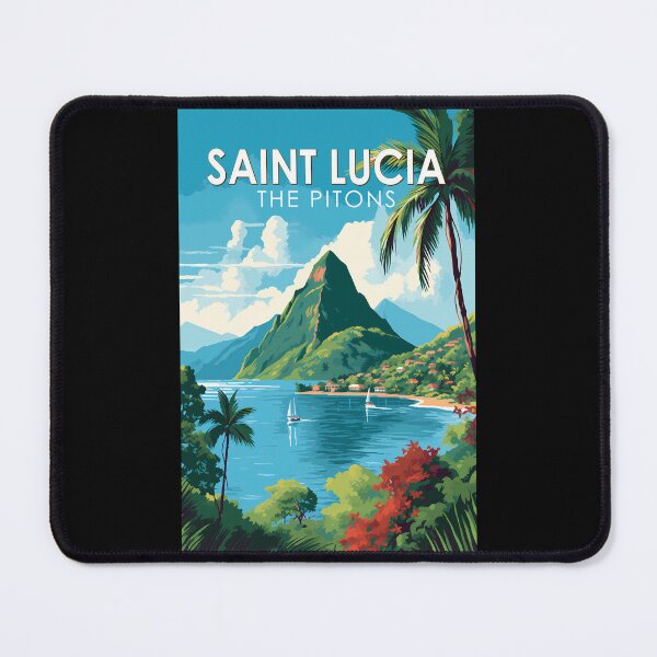 Item preview, Saint Lucia The Pitons Travel Art Vintage designed and sold by KrisSidDesigns.