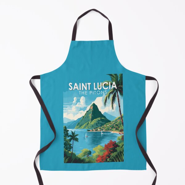 Item preview, Santa Lucía The Pitons Travel Art Vintage designed and sold by KrisSidDesigns.