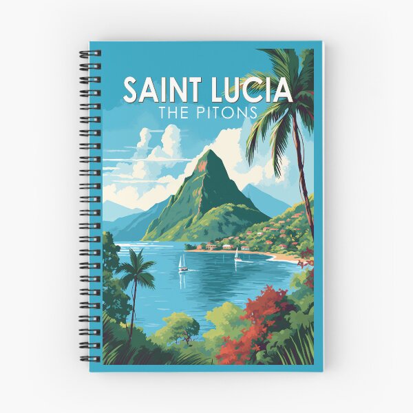 Item preview, Saint Lucia The Pitons Travel Art Vintage designed and sold by KrisSidDesigns.