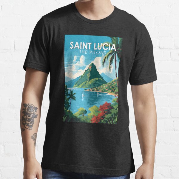 Saint Lucia The Pitons Travel Art Vintage Vintage Travel Classic T-Shirt | Redbubble