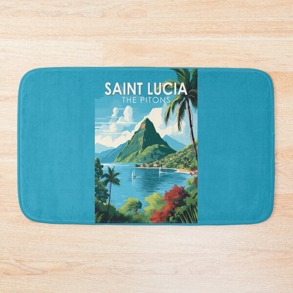 Item preview, Saint Lucia The Pitons Travel Art Vintage designed and sold by KrisSidDesigns.