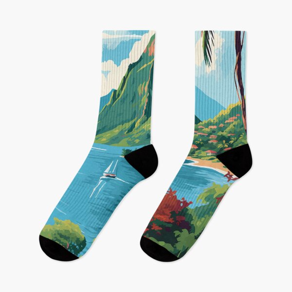 Item preview, Saint Lucia The Pitons Travel Art Vintage designed and sold by KrisSidDesigns.