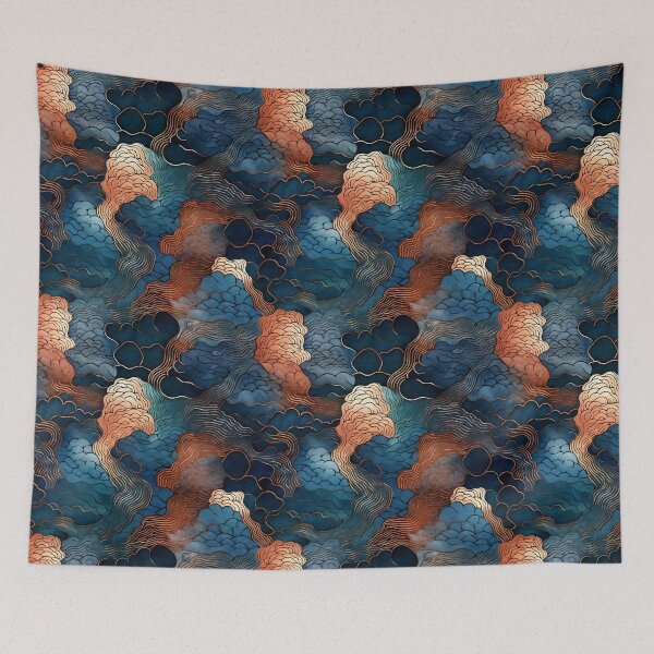 Item preview, Kikko Abstract - Blue and Copper designed and sold by Blue-Banana.