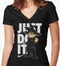 Goku Coats! Women's Fitted V-Neck T-Shirt