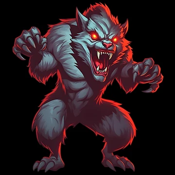 Artwork thumbnail, Morphed werewolf - Rampage - Razor sharp claws - Fangs - Attack - Sticker by StickerForDays