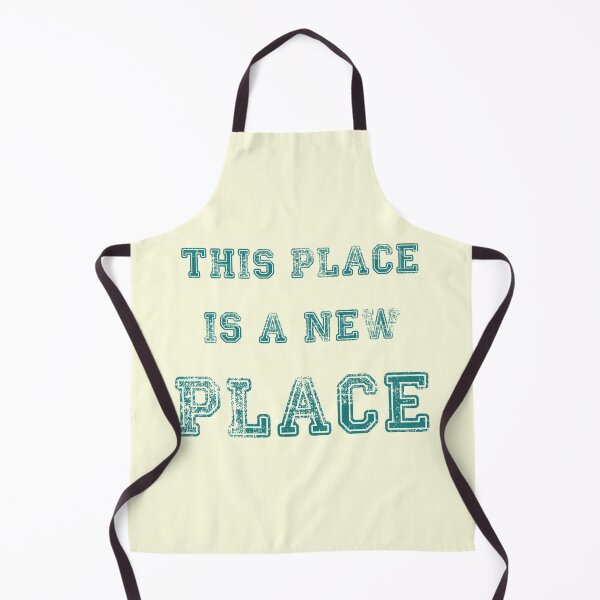 Item preview, Saying "this place is a new place" grunge used-look vintage font in green tone designed and sold by Time4Space.