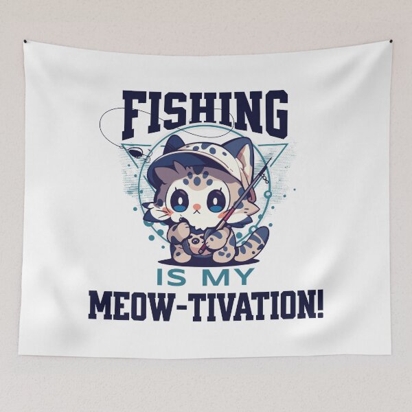 Item preview, Fishing Is my Meow-tivation! 2 designed and sold by Chibi Cat Art Corner.