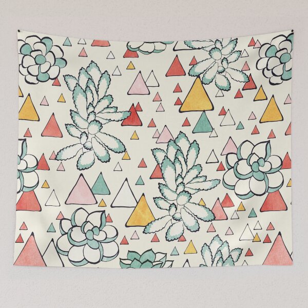 Item preview, Succulent and triangles pattern designed and sold by Lidiebug.