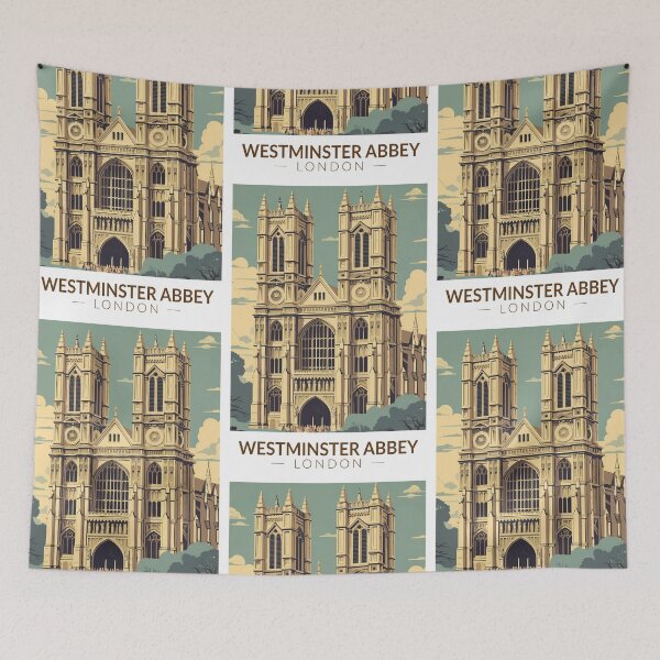 Item preview, Westminster Abbey England Travel Art Vintage designed and sold by KrisSidDesigns.
