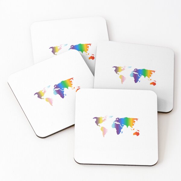 Item preview, Rainbow world map - inclusive progress pride flag colors designed and sold by Inspirationmotivation.