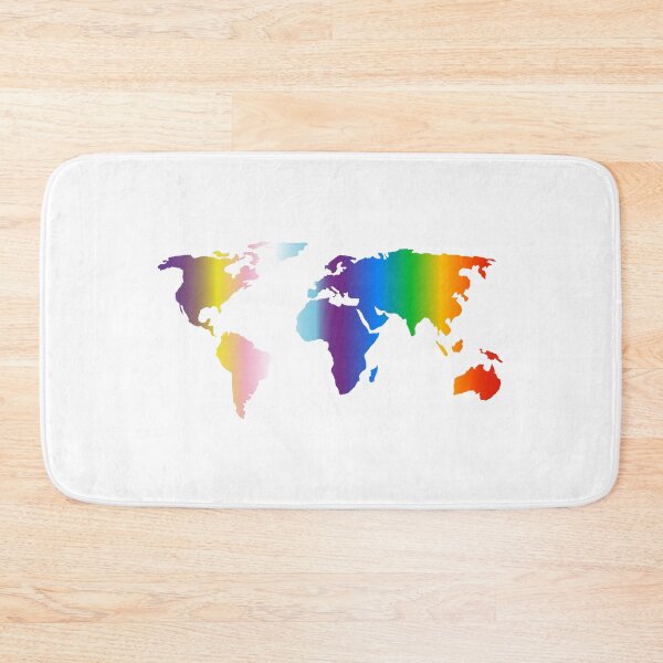 Item preview, Rainbow world map - inclusive progress pride flag colors designed and sold by Inspirationmotivation.