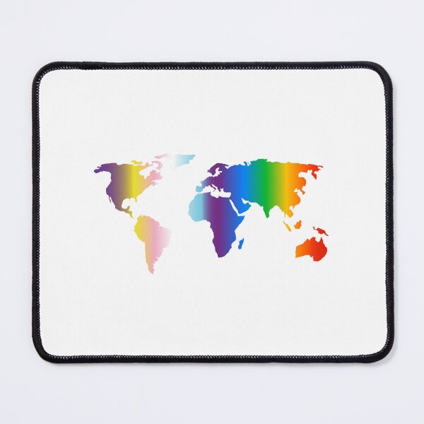 Item preview, Rainbow world map - inclusive progress pride flag colors designed and sold by Inspirationmotivation.