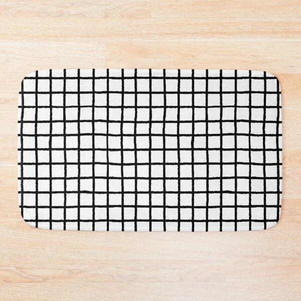Item preview, Hand Drawn Windowpane Check Grid Pattern (black/white) designed and sold by Design Minds Boutique.