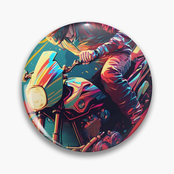 Item preview, Motorcycle inspired Vibrant funky modern art 3 designed and sold by giggles-omg.