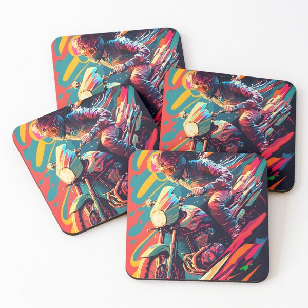 Item preview, Motorcycle inspired Vibrant funky modern art 3 designed and sold by giggles-omg.