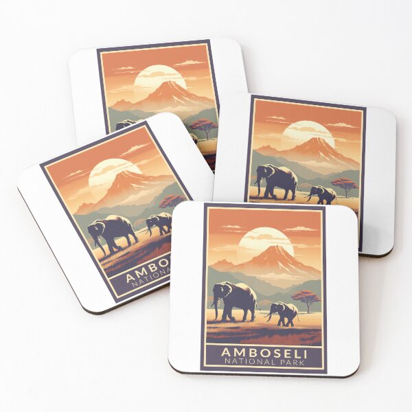 Item preview, Amboseli National Park Kenya Travel Art Vintage designed and sold by KrisSidDesigns.