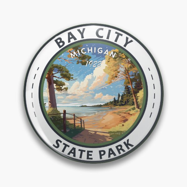 Item preview, Bay City State Park Michigan Badge designed and sold by KrisSidDesigns.