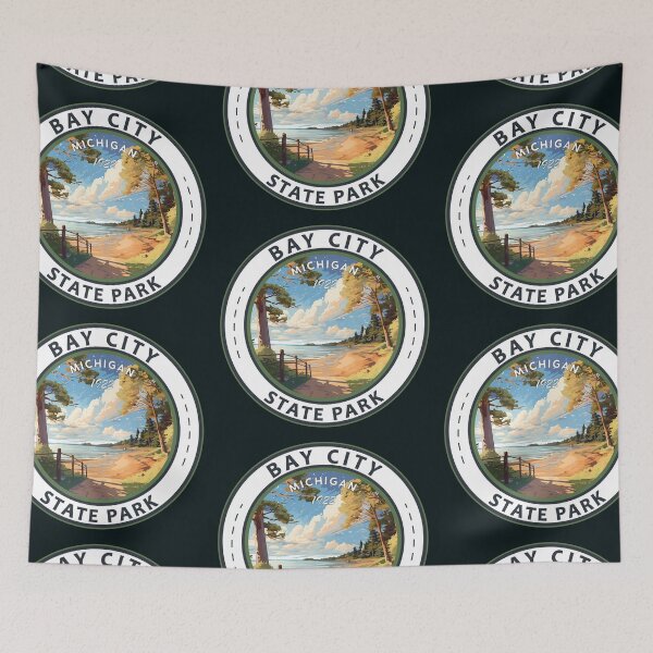 Item preview, Bay City State Park Michigan Badge designed and sold by KrisSidDesigns.