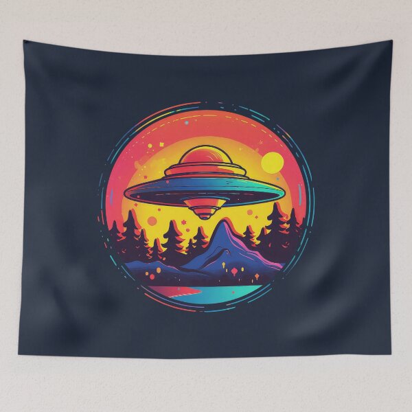 Item preview, Fun and Colorful Alien UFO Encounter designed and sold by Mythic-Dream.