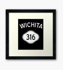 Wichita 316 Kansas Vintage Area Code Framed Print