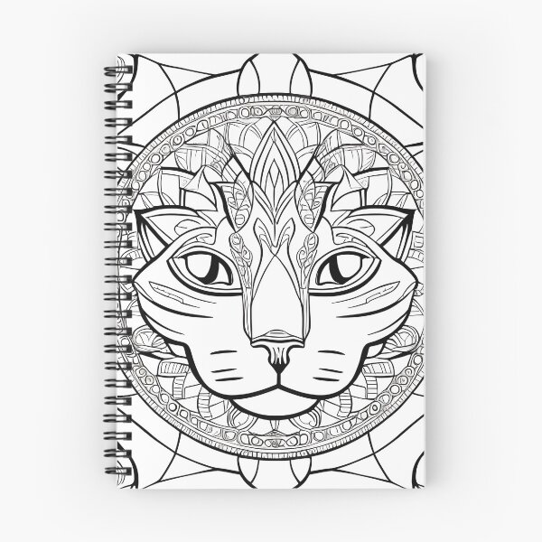 Item preview, Cat mandala coloring book page for meditation, relax, mindfulness designed and sold by UlfrGutheitrir.