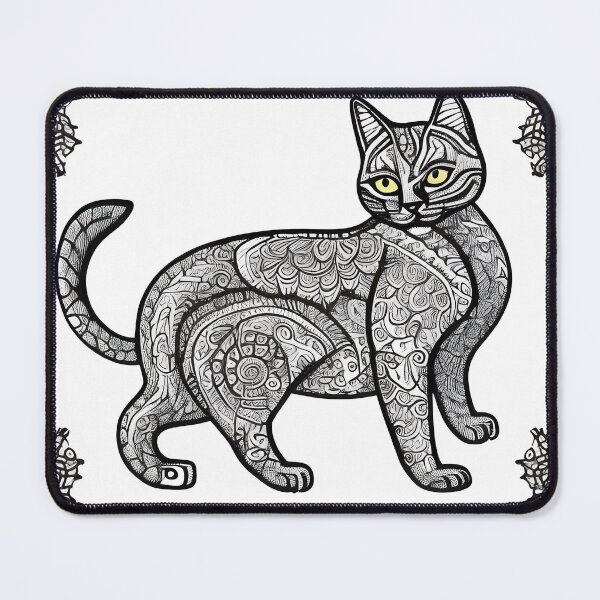 Item preview, Cat mandala coloring book page for meditation, relax, mindfulness designed and sold by UlfrGutheitrir.