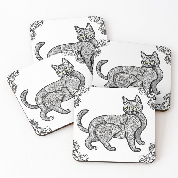 Item preview, Cat mandala coloring book page for meditation, relax, mindfulness designed and sold by UlfrGutheitrir.
