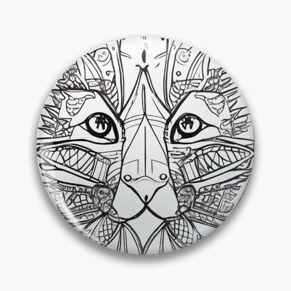 Item preview, Cat mandala coloring book page for meditation, relax, mindfulness designed and sold by UlfrGutheitrir.