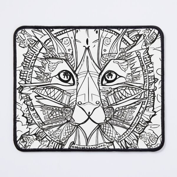 Item preview, Cat mandala coloring book page for meditation, relax, mindfulness designed and sold by UlfrGutheitrir.