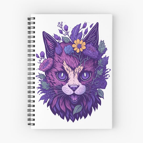 Aperçu de l'œuvre Chat mignon avec des illustrations florales créée et vendue par Mostofus.
