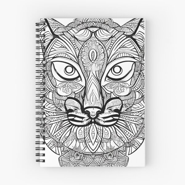 Item preview, Cat mandala coloring book page for meditation, relax, mindfulness designed and sold by UlfrGutheitrir.