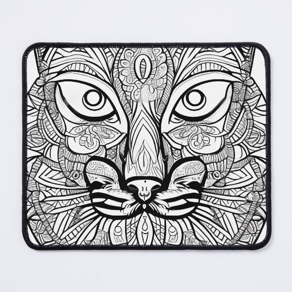 Item preview, Cat mandala coloring book page for meditation, relax, mindfulness designed and sold by UlfrGutheitrir.