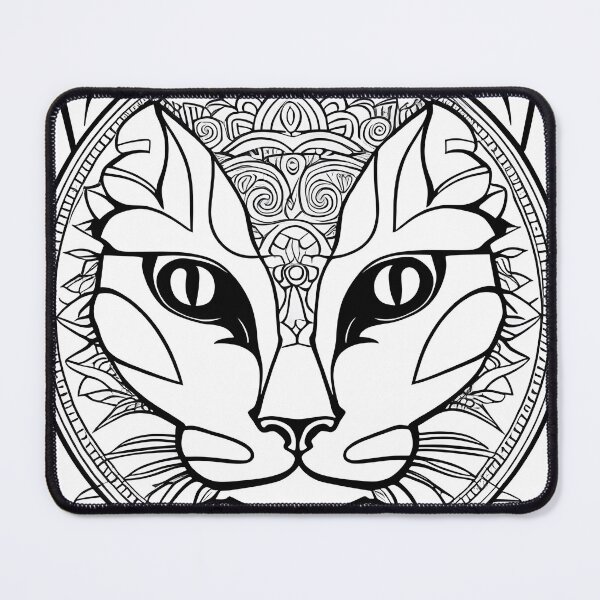 Item preview, Cat mandala coloring book page for meditation, relax, mindfulness designed and sold by UlfrGutheitrir.