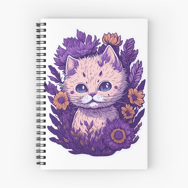 Item preview, Gato lindo con ilustraciones florales designed and sold by Mostofus.