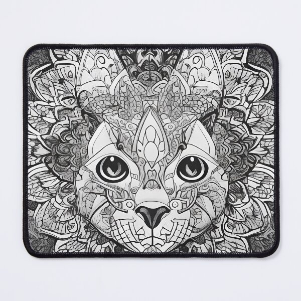 Item preview, Cat mandala coloring book page for meditation, relax, mindfulness designed and sold by UlfrGutheitrir.
