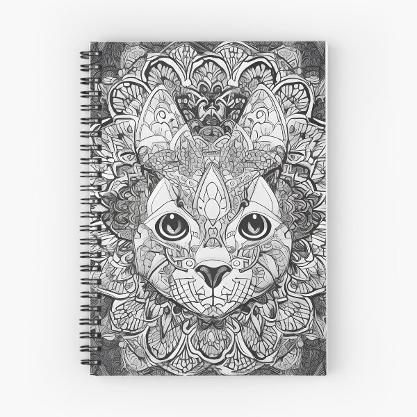 Item preview, Cat mandala coloring book page for meditation, relax, mindfulness designed and sold by UlfrGutheitrir.