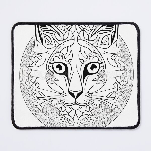 Item preview, Cat mandala coloring book page for meditation, relax, mindfulness designed and sold by UlfrGutheitrir.