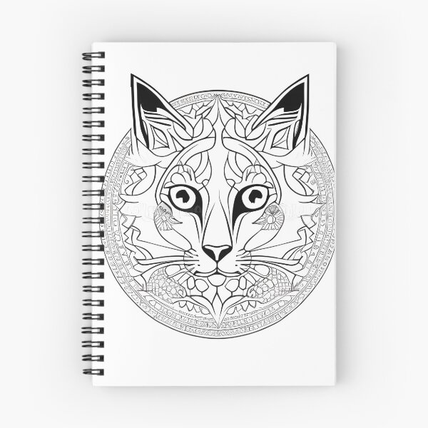 Item preview, Cat mandala coloring book page for meditation, relax, mindfulness designed and sold by UlfrGutheitrir.