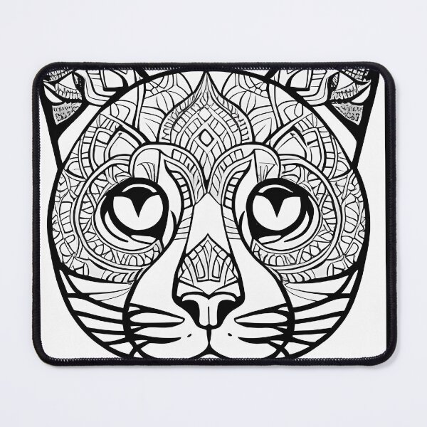 Item preview, Cat mandala coloring book page for meditation, relax, mindfulness designed and sold by UlfrGutheitrir.