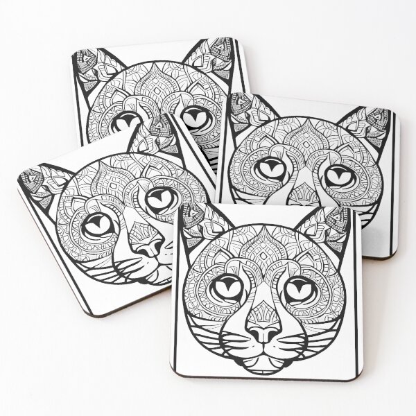 Item preview, Cat mandala coloring book page for meditation, relax, mindfulness designed and sold by UlfrGutheitrir.