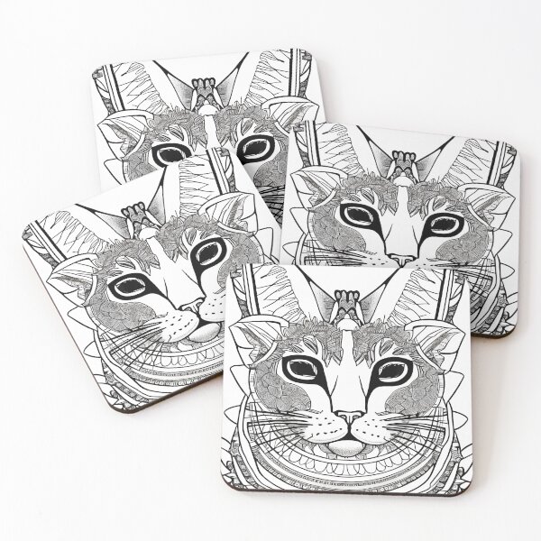 Item preview, Cat mandala coloring book page for meditation, relax, mindfulness designed and sold by UlfrGutheitrir.