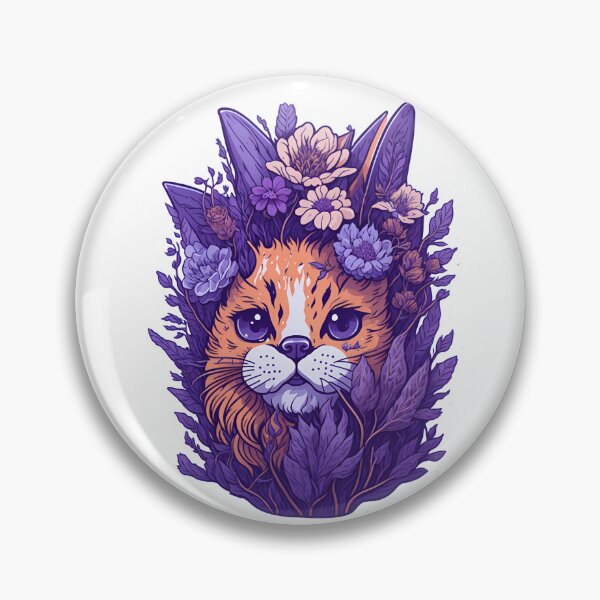 Aperçu de l'œuvre Chat mignon avec des illustrations florales créée et vendue par Mostofus.