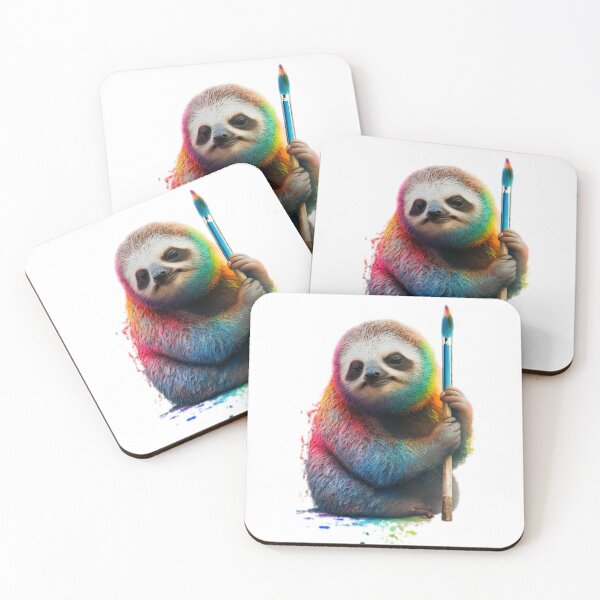 Item preview, colorful sloth with paintbrush designed and sold by Picture-Art.